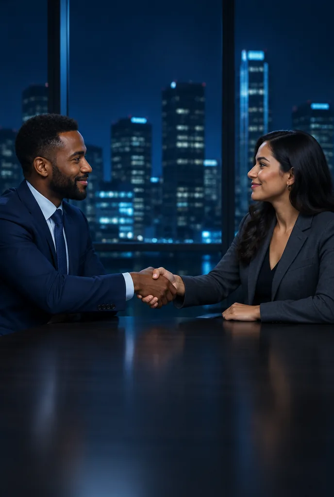 Two business partners shaking hands